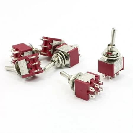 مفتاح تبديل 6 طرف DPDT 2A 250VAC 5A 120VAC | Toggle Switch