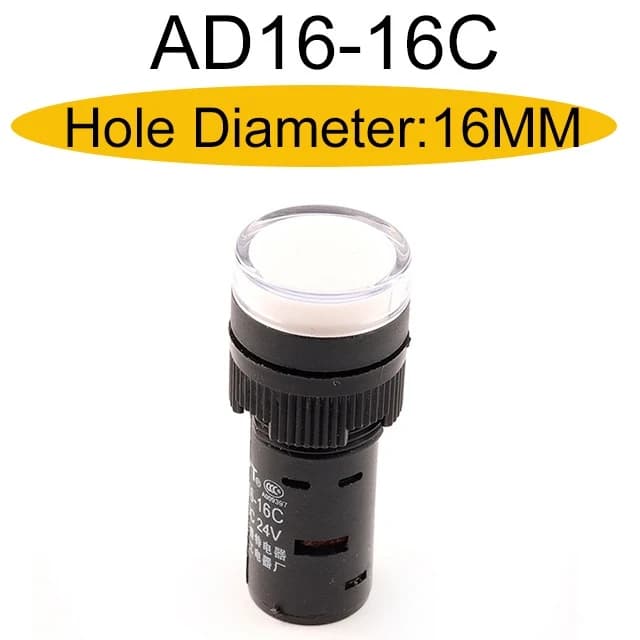 AD16-16C مصباح إشارة LED أبيض 16mm 220V | LED Indicator Light