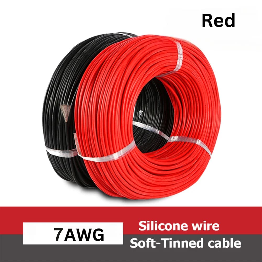 واير سيليكون 2 AWG 25mm طول 1m أحمر | Silicone Wire