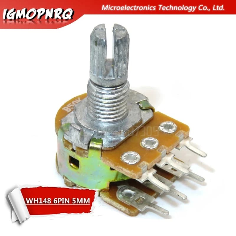 مقاومة متغيرة WH148 Potentiometer Resistance 6Pin 500K #R11 | Potentiometer