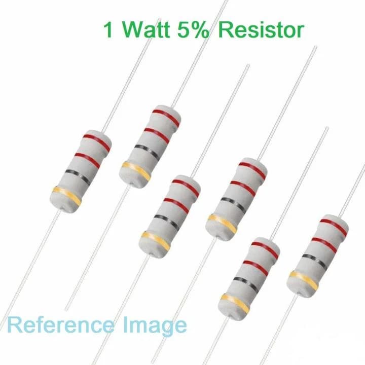 مقاومة كهربائية 1 واط بنسبة تفاوت ±5% - حزمة 4 قطع | 1W Resistor
