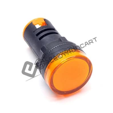 مصباح تحذير مؤشر ليد 22 ملم للتركيب على اللوحة 220 فولت أصفر | Indicator Warning Lamp