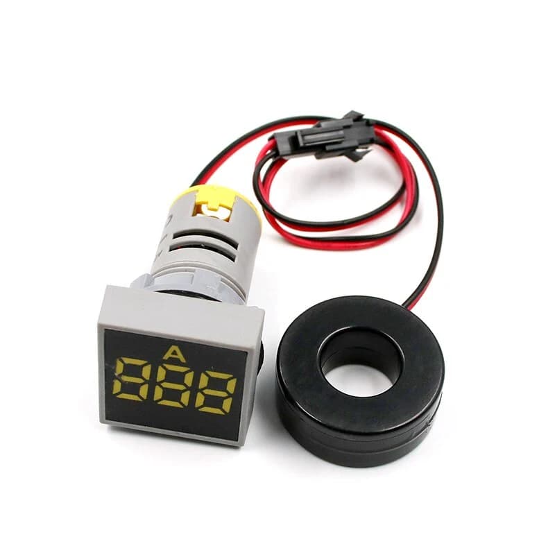فولتمتر ديجيتال LED AC مقاس 22 ملم 20-500V أصفر | Digital LED AC Voltmeter