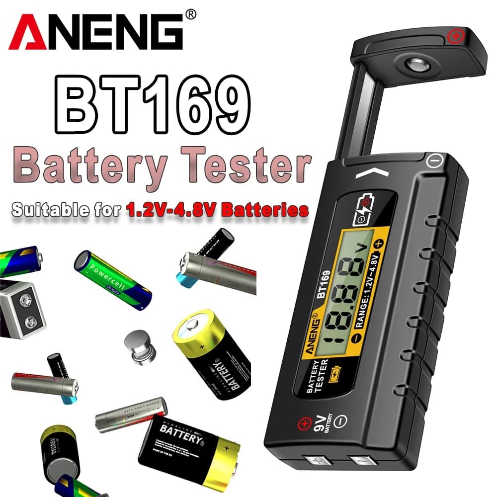 ANENG BT169 جهاز فحص طاقة البطارية 1.2-4.8V 9V | Battery Power Detector