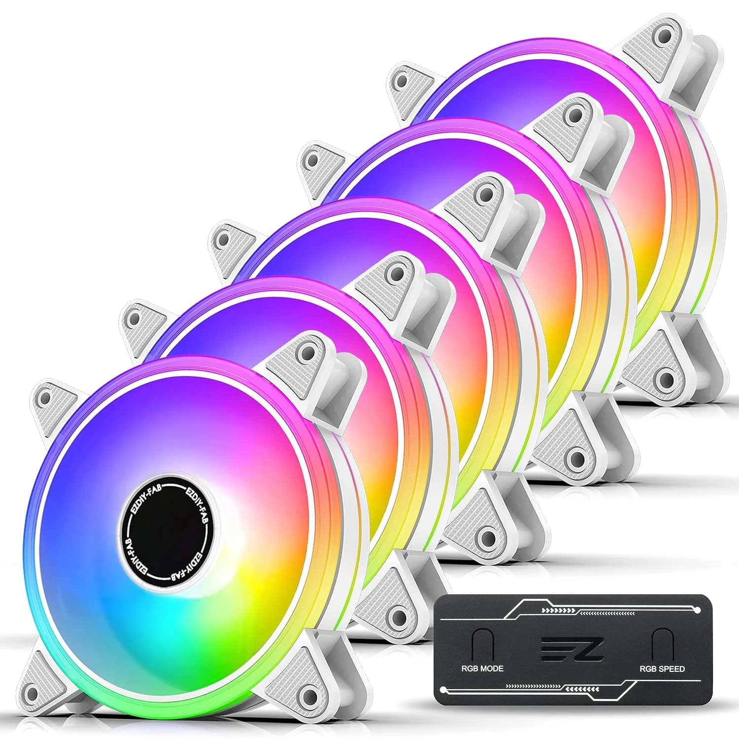 مروحة تبريد كيس كمبيوتر EZDIY-FAB ARGB مقاس 120 ملم | PC Case Fan