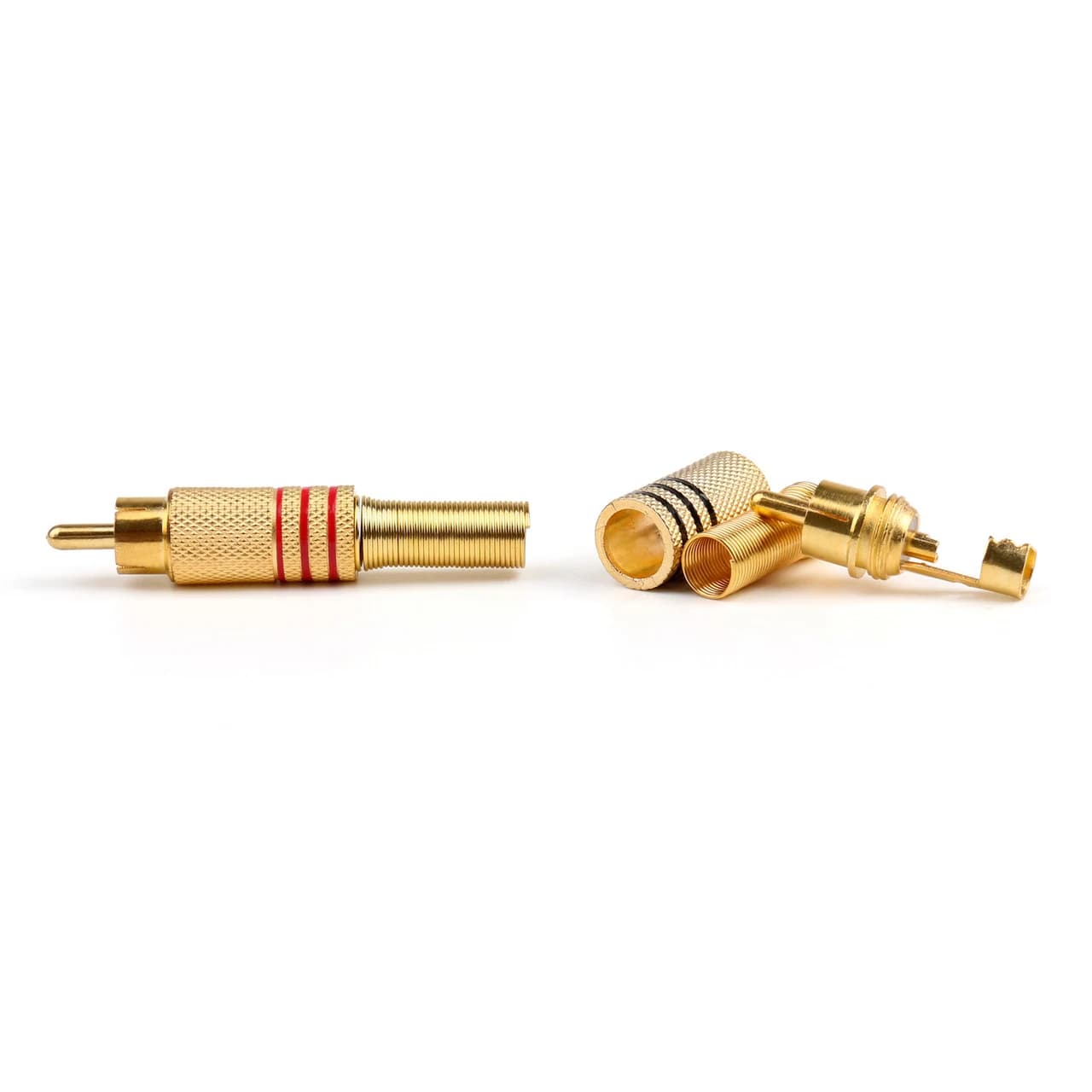 موصل RCA معدني بزنبرك مطلي بالذهب ذكر GXRA0322-001 | RCA Connector
