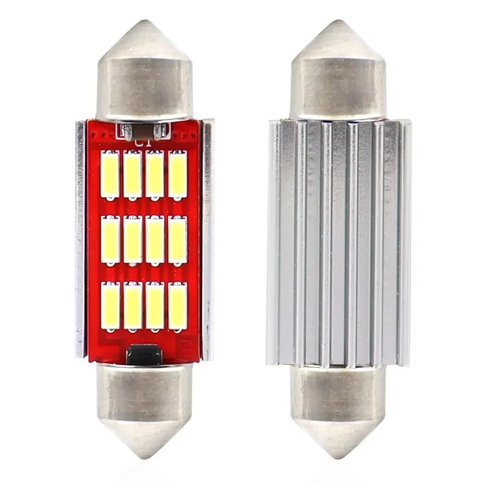 لمبة LED بيضاء 36mm 12SMD 12V | LED Light Bulb