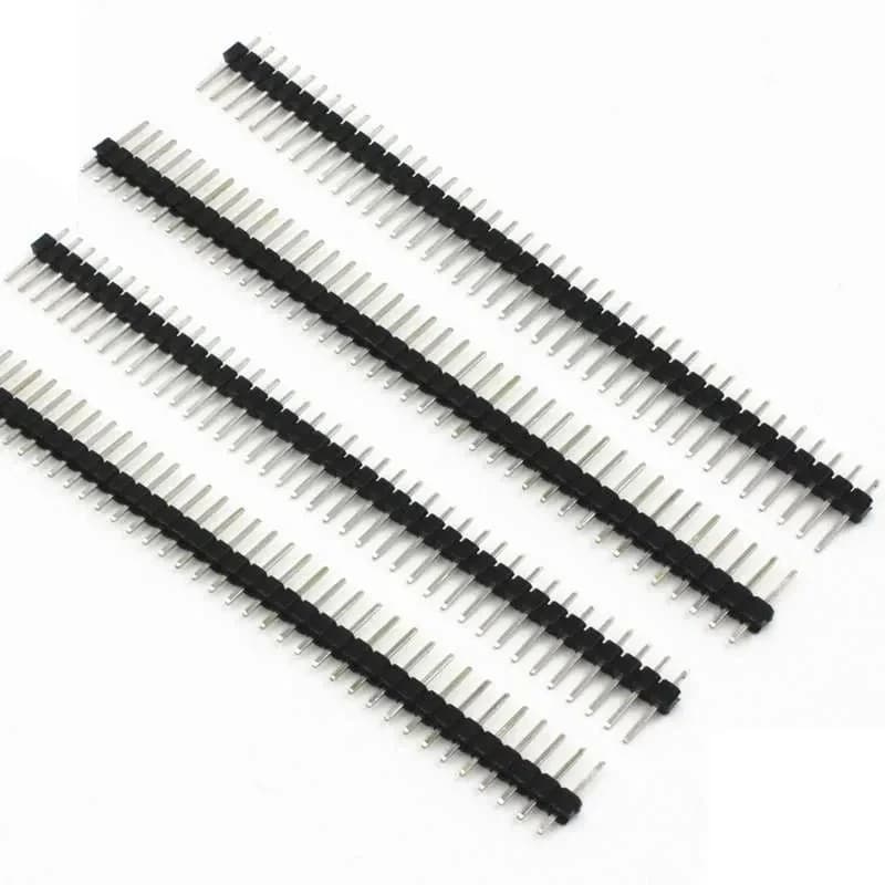 هيدر دبابيس ذكر صف واحد مستقيم 40Pin بمسافة 2.54mm أبيض | Pin Header Connector