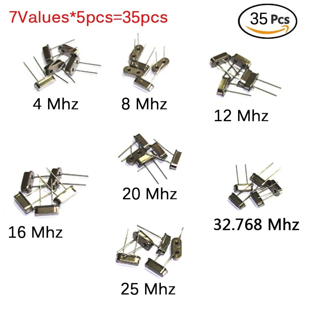 طقم كريستالة مذبذب 7valuesX5pcs HC-49S Kit 35pcs #ZZ4 1226241 | Crystal Oscillator Kit