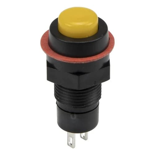 مفتاح ضغط بلاستيك 10 ملم DS-211-DS-213 أصفر 1A 125VAC | Push Button Switch