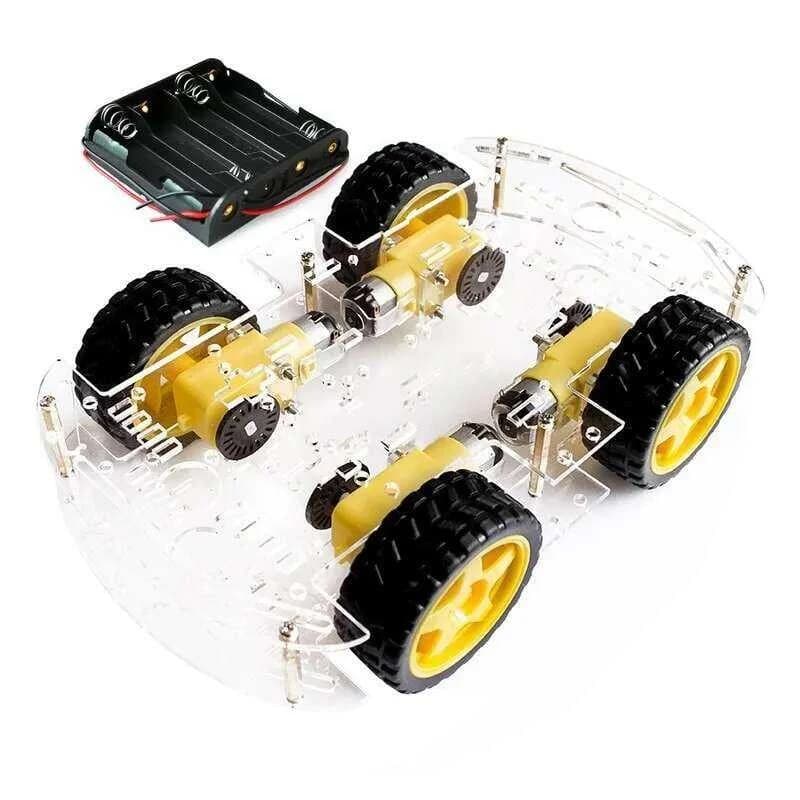 شاسيه سيارة روبوت ذكية 4WD رباعية الدفع رقم Q | Robot Car Chassis
