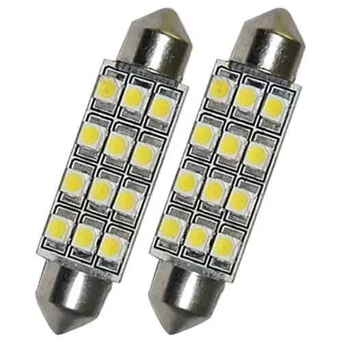 لمبة إضاءة سقف للسيارة 12 ليد 3528-SMD بلون أبيض وبطول 40 مم 1500765 | Car Dome LED Bulb Festoon Lamp