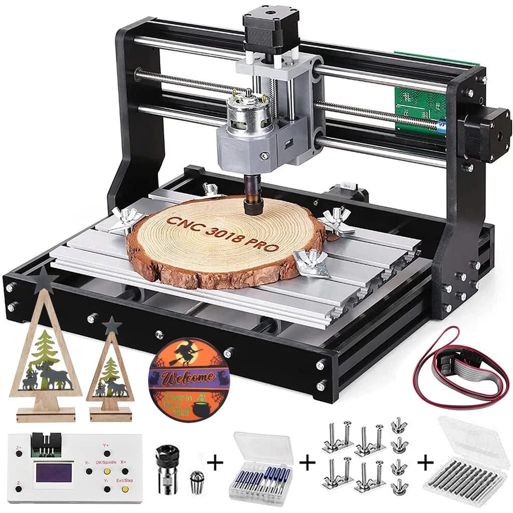 ماكينة سي إن سي 3018 Pro بثلاثة محاور لحفر الدوائر المطبوعة والقطع بالليزر بقوة 10W | 3 Axis CNC Machine