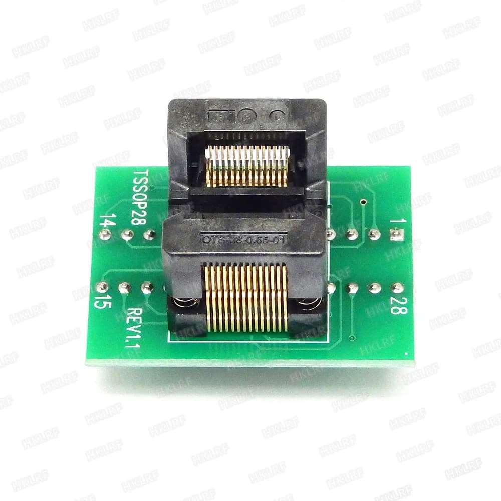 مقبض محول TSSOP28 إلى DIP28 بقوة 170 ميل TSSOP28 OTS-28-0.65-01 لمبرمجة IC | Socket Adapter