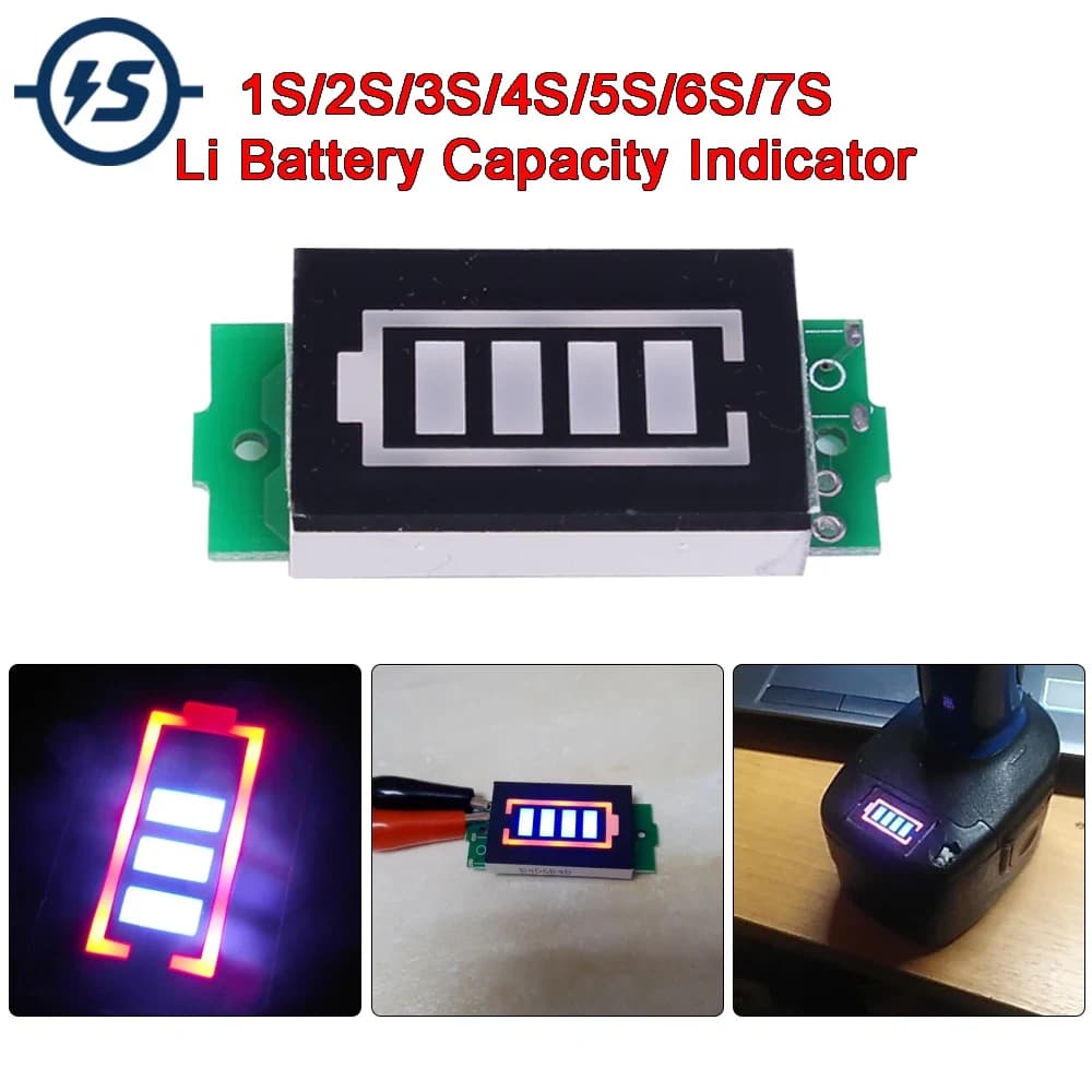 مؤشر سعة بطارية ليثيوم مقاوم للماء 7S | Lithium Battery Capacity Indicator