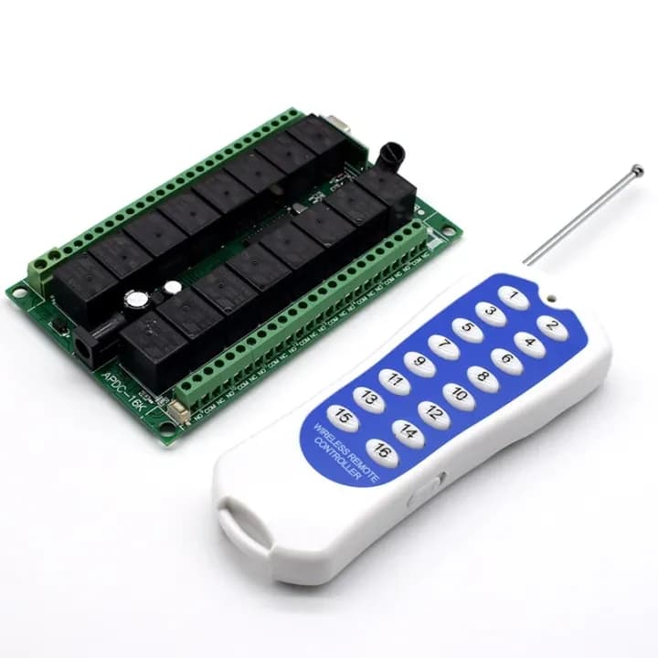 مفتاح تحكم لاسلكي 16 قناة 12 فولت مع مرسل ومستقبل 433 ميجاهرتز | Wireless Switch Controller