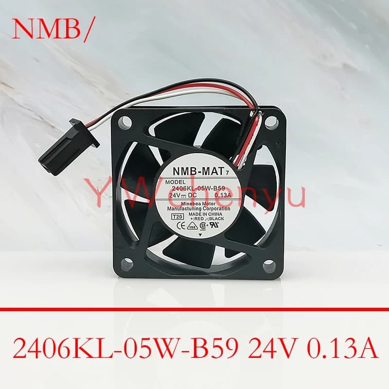 مروحة تبريد 2406KL-05W-B59 NMB 6015 24V 4600RPM 60X60X15mm | DC Cooling Fan