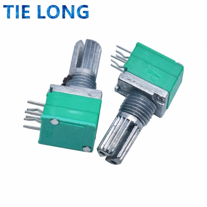مقاومة متغيرة صوتية RK097G بـ 6 أطراف وعمود 15 ملم 20 كيلو | Potentiometer