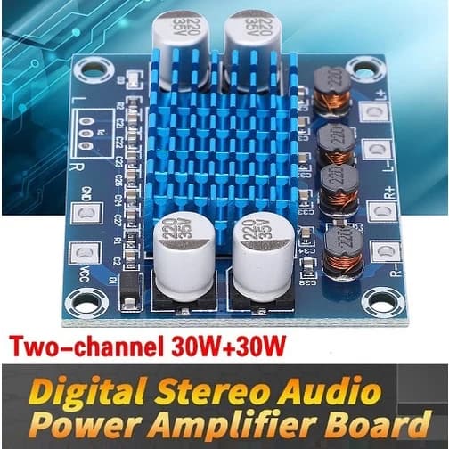 مكبر صوت ستيريو رقمي ثنائي القناة 30W+30W طراز 011051 #L9 | Digital Stereo Audio Amplifier