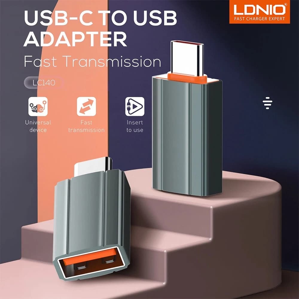 محول LDNIO LC150 من USB-C أنثى إلى USB-A ذكر | USB Adapter