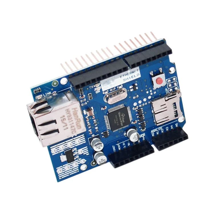 درع إيثرنت W5100 مع موديول بطاقة Micro SD | Ethernet Shield And Micro SD Module