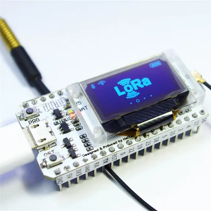لوحة لورا ESP32 بشاشة اوليد زرقاء 0.96 بوصة وبلوتوث وواي فاي بتردد 433-510 ميجاهرتز GXFB0418-001 | LoRa ESP32 OLED Display Board