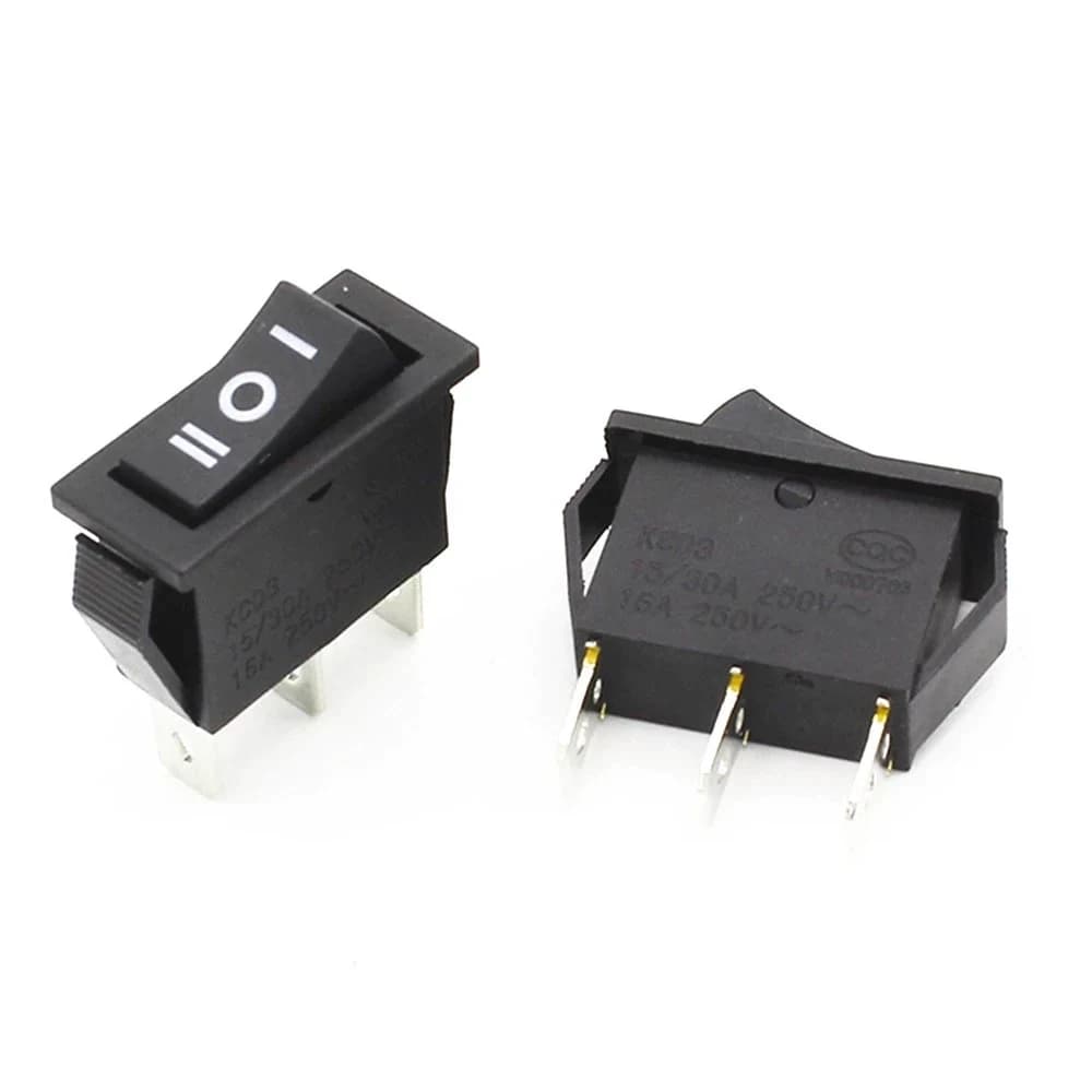 مفتاح تشغيل كهربائي هزاز 3 طرف AC 15 امبير 250 فولت | Rocker Switch