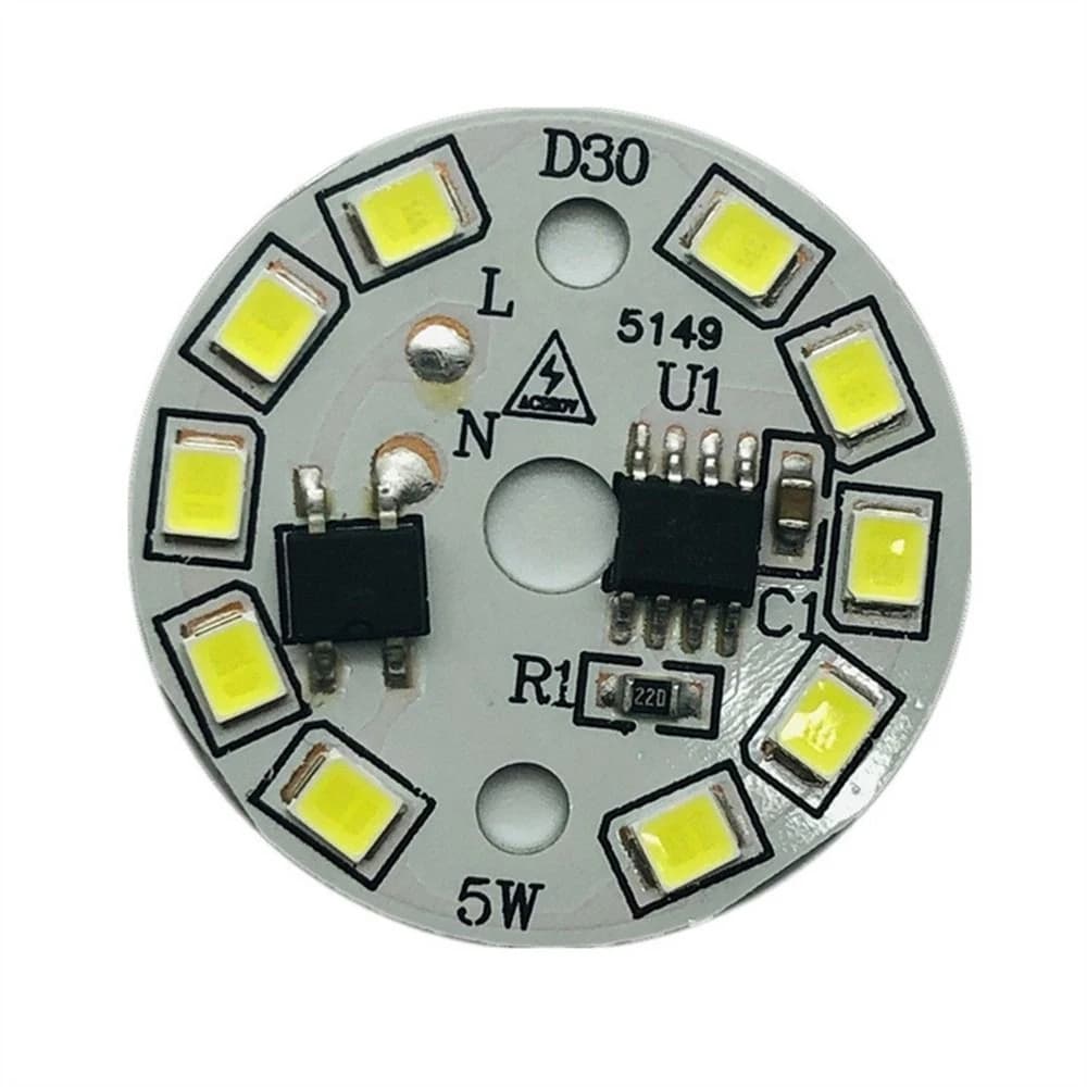 شريحة إضاءة LED لمصباح لمبة AC 220V بقوة 3 واط SMD 2835 حبيبات إضاءة دائرية | LED Chip for Lamp Bulb