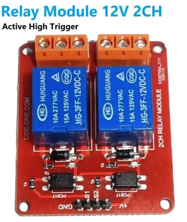 ريلي 2 قناة 12V طراز #M2 010624 | 2Ch Relay Board
