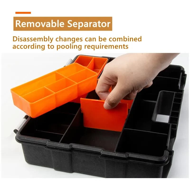 صندوق تخزين بلاستيكي محمول للأدوات متعدد التقسيمات F-290 | Portable Storage Box Toolbox