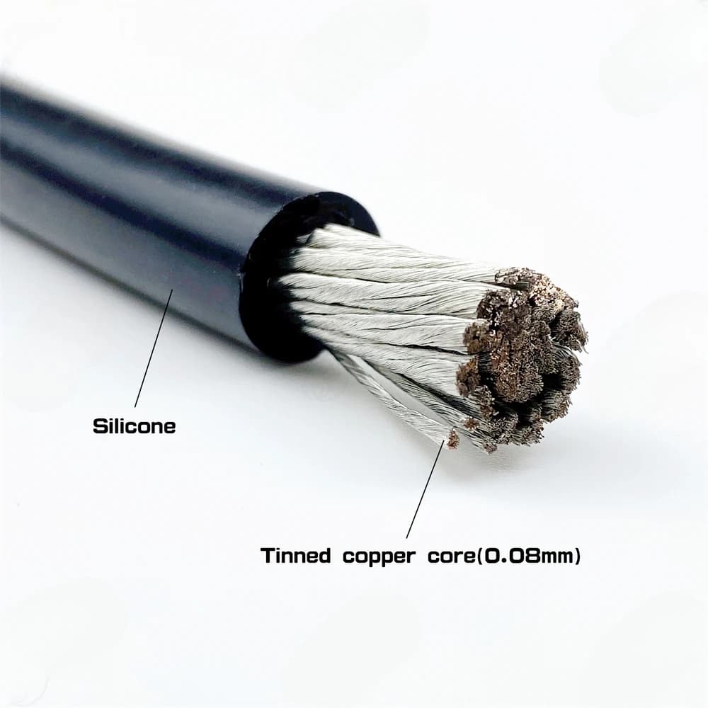 واير سيليكون 4 AWG 16mm طول 1m أسود | Silicone Wire