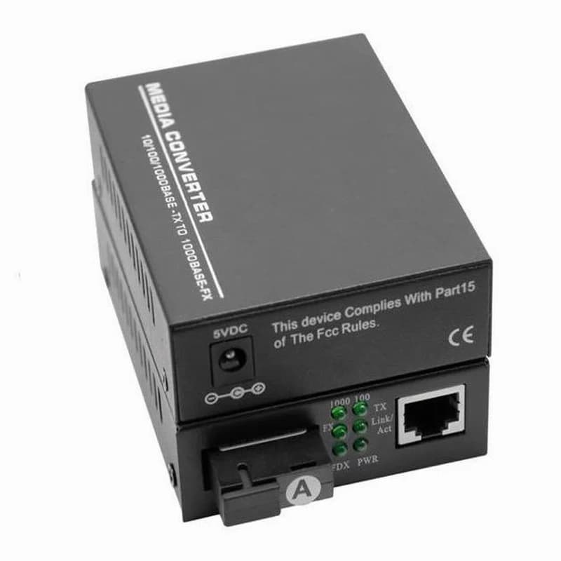 محول ألياف ضوئية HTOC Mini Gigabit 10-100-1000M A-B SC | Fiber Optic Media Converter