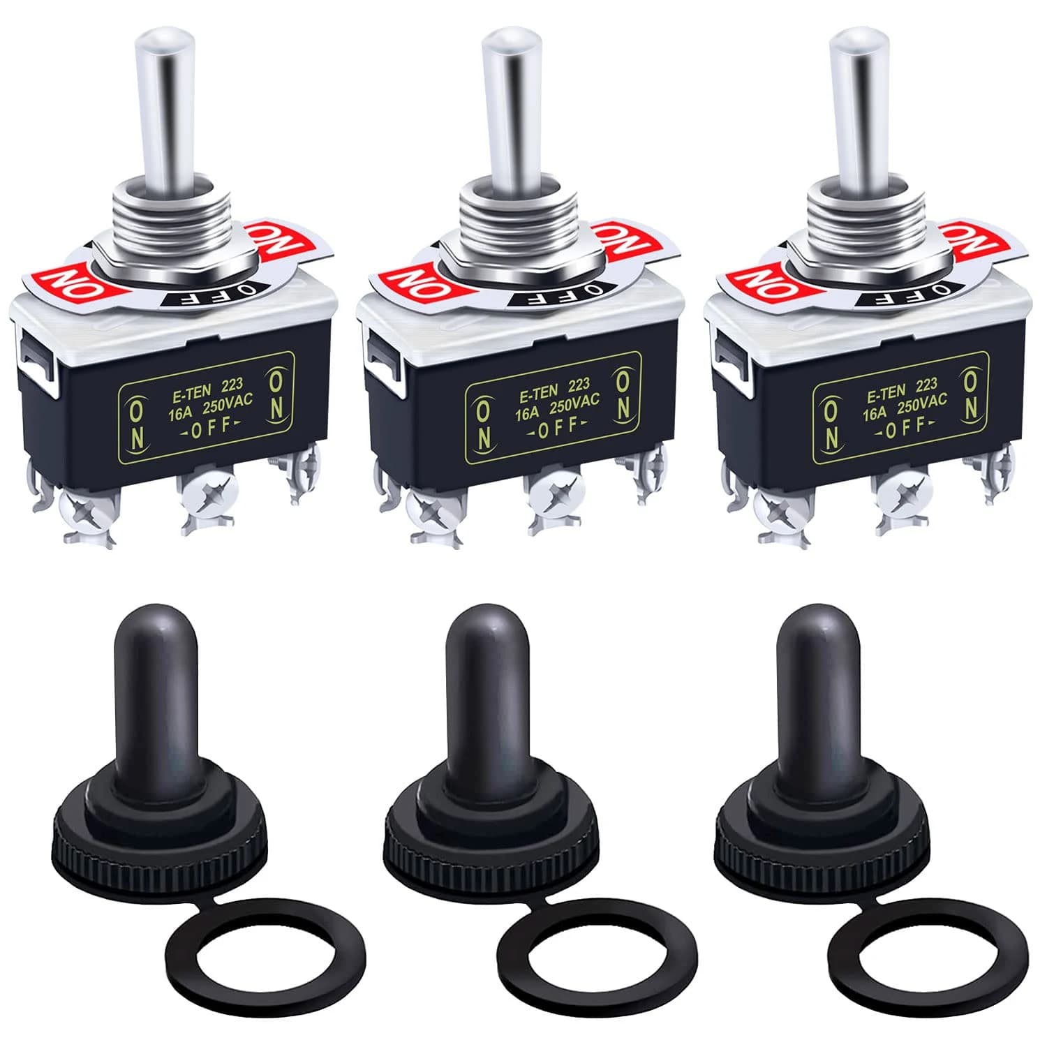 مفتاح تبديل كهربائي 12310 AC 250V 16A 3 وضعيات 12 طرف | Toggle Switch