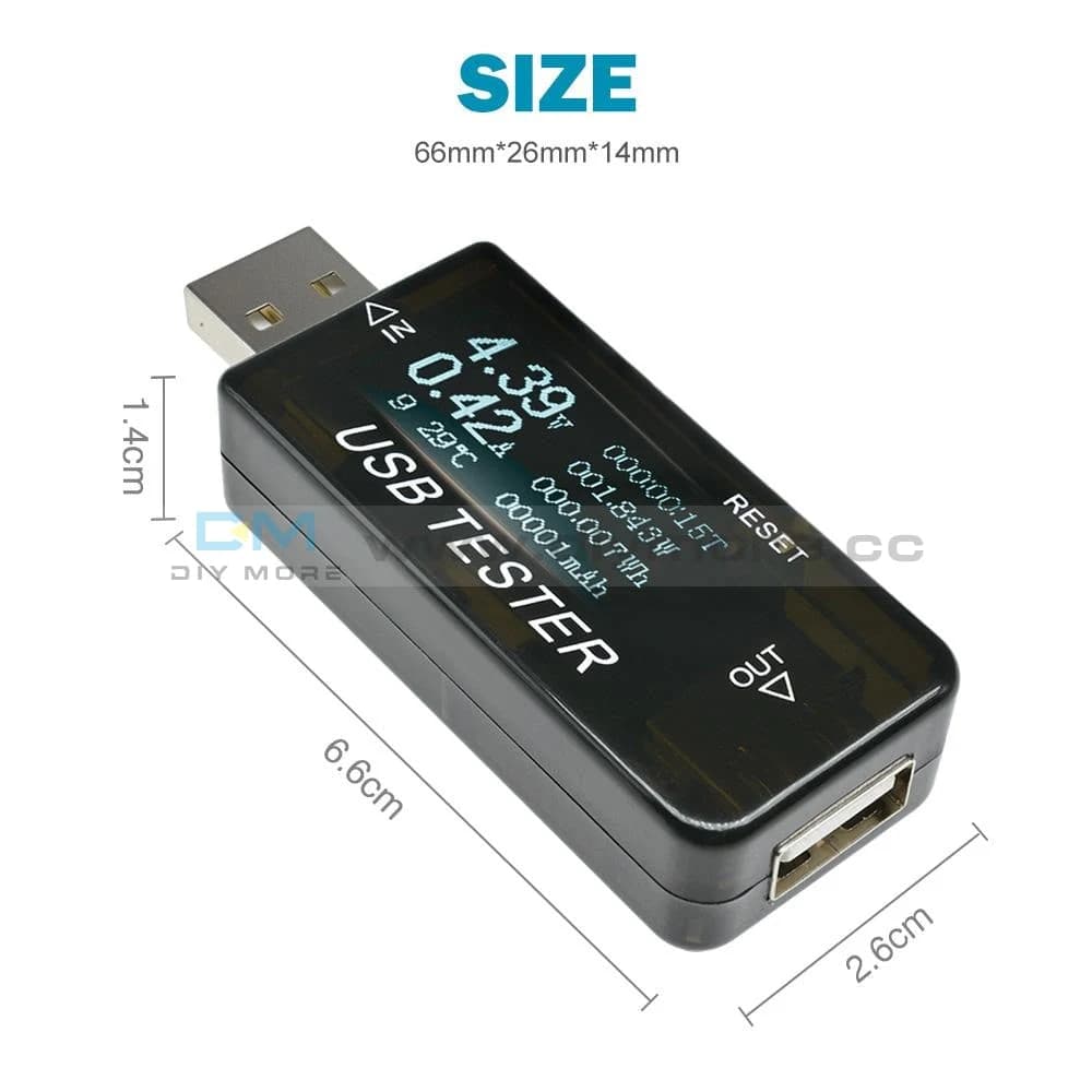 جهاز فحص الجهد التيار USB ديجيتال 6 في 1 X13280 | LCD USB Digital Voltage Current Detector