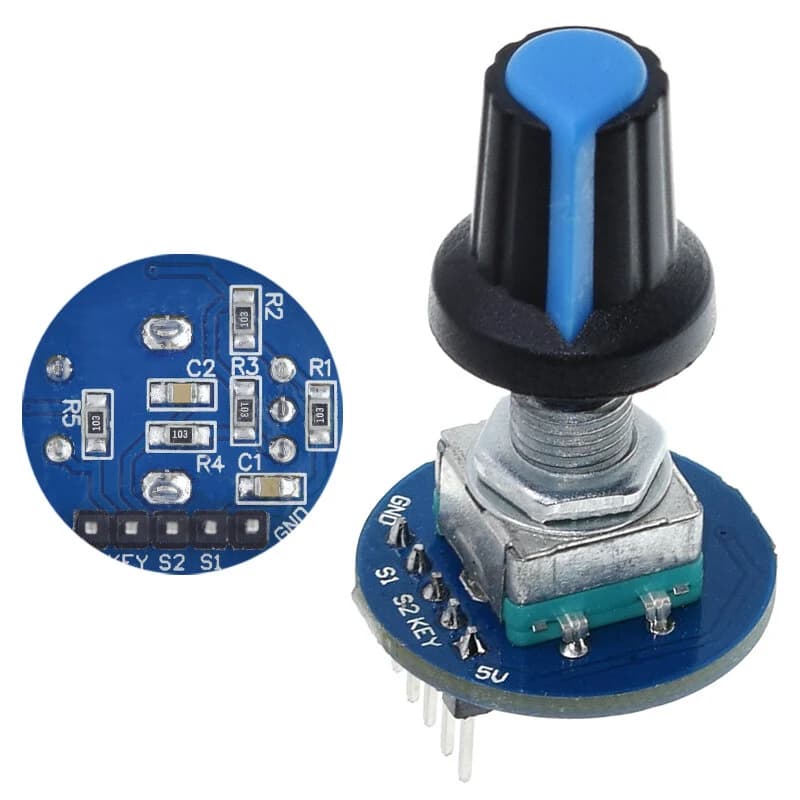 مقياس جهد دوار رقمي EC11 مع غطاء مقبض #k3 | Rotating Potentiometer Module