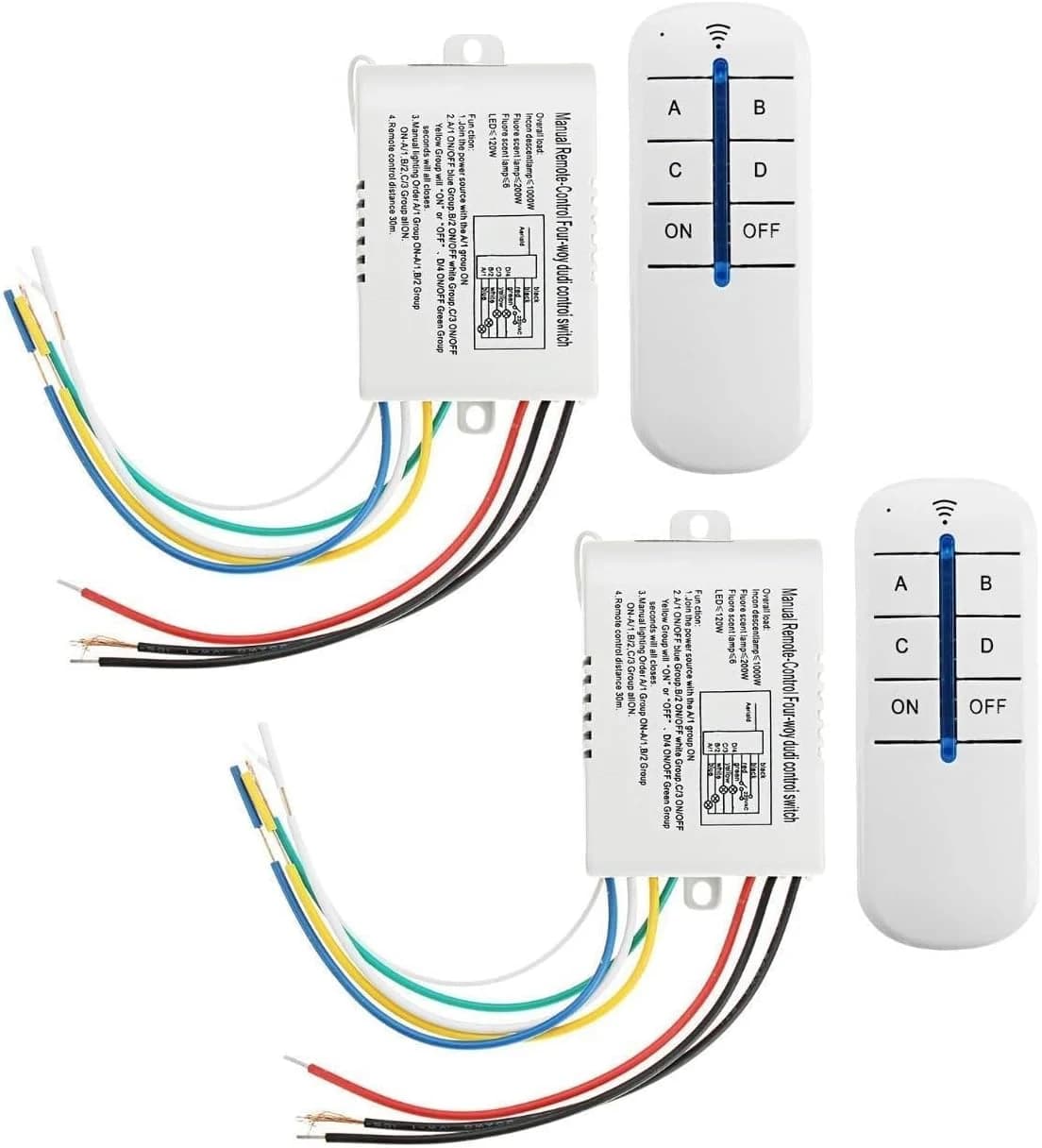 مفتاح تحكم لاسلكي رقمي RF بـ 4 اتجاهات AC 220V #M8 XU0064 | Digital RF Wireless Remote Control Switch