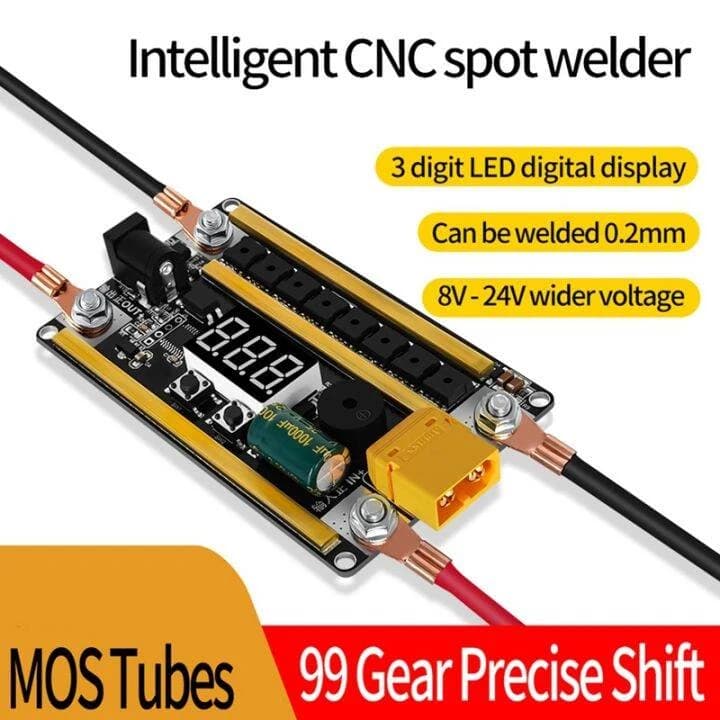 جهاز لحام نقطي محمول رقمي GX591 بقوة 8-24 فولت مع 6 موسفت IDCD0006-002 | Portable Digital Spot Welder Machine