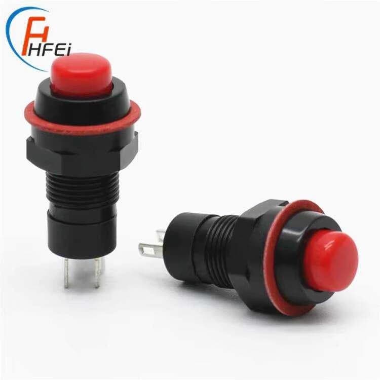 مفتاح ضغط بلاستيكي بإعادة ضبط ذاتي 10mm DS-211-DS-213 بتيار 1A وجهد 125VAC وبطرفين #T10 11440 | Push Button Switch