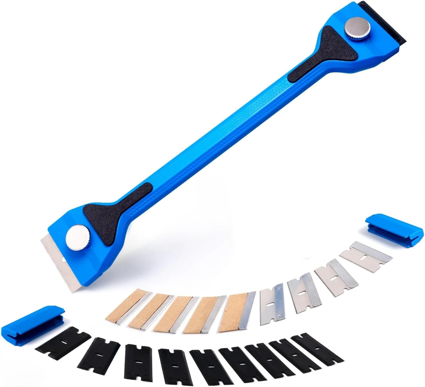 شفرة مكشطة أمان ذات حافة واحدة بمقبض بلاستيك لإزالة الغراء | Safety Razor Scraper Blade
