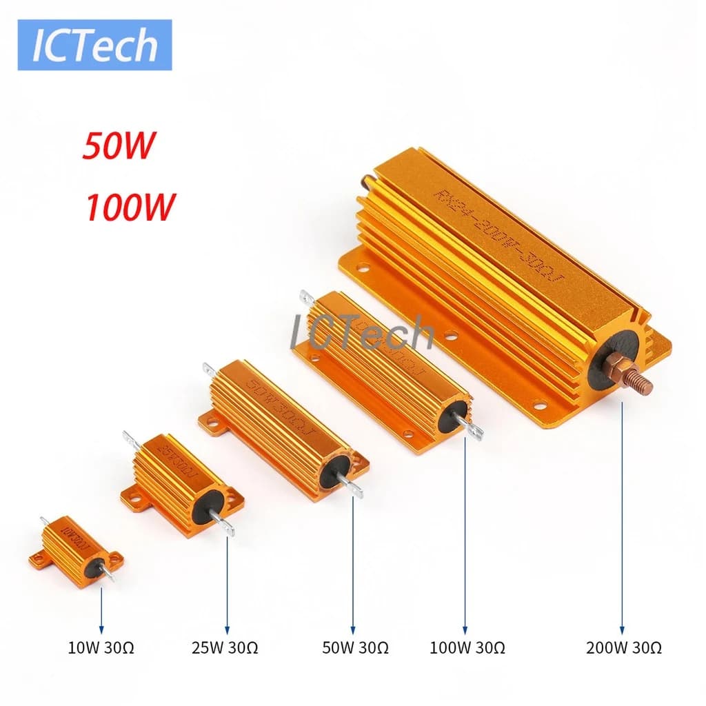 مقاومة غلاف ألومنيوم 3 أوم 50 واط X52684 | Aluminum Shell Resistor