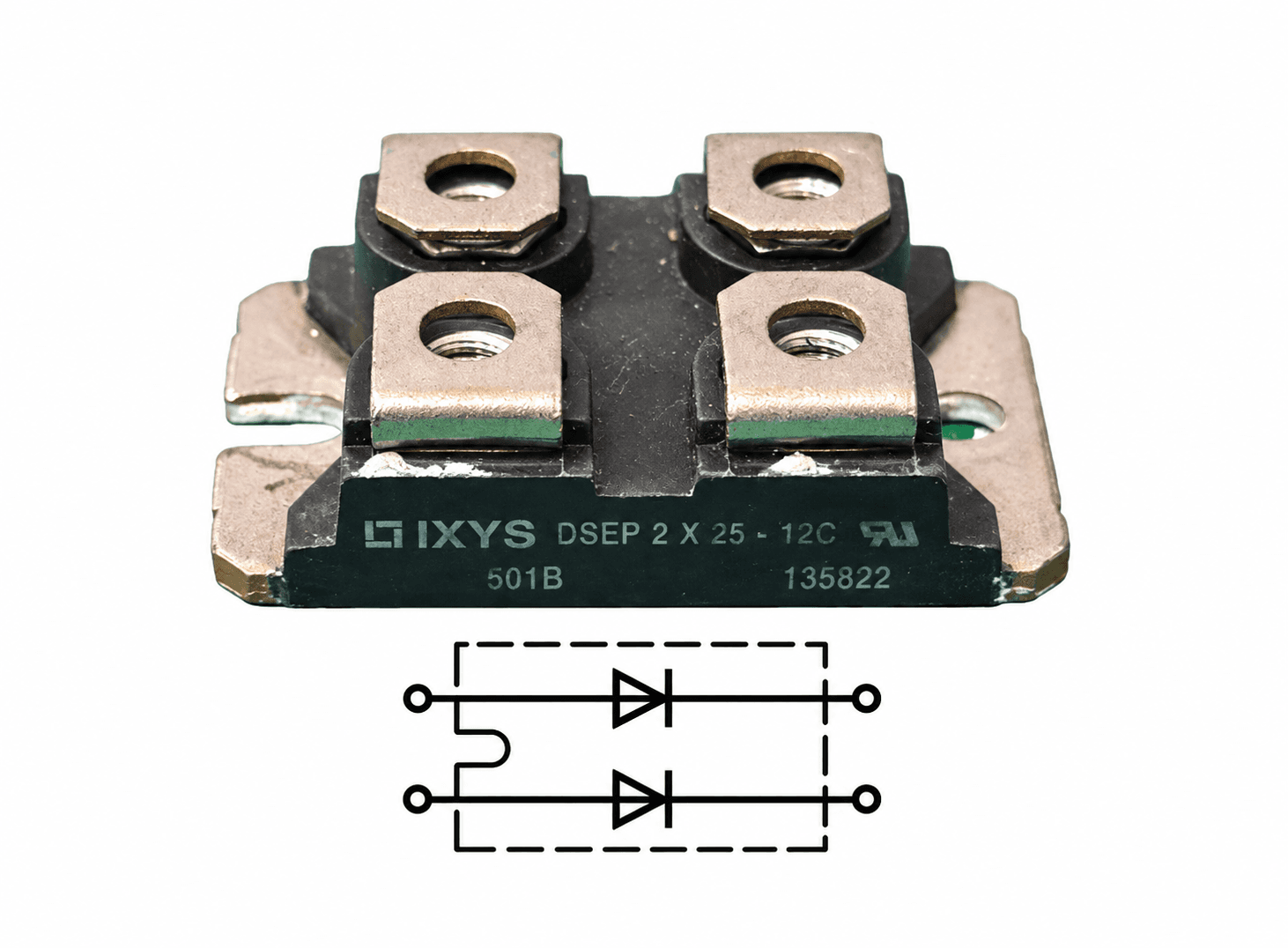 ثنائي فائق السرعة IXYS DSEP 2X25-12C 50A 1200V | Ultra Fast Diode