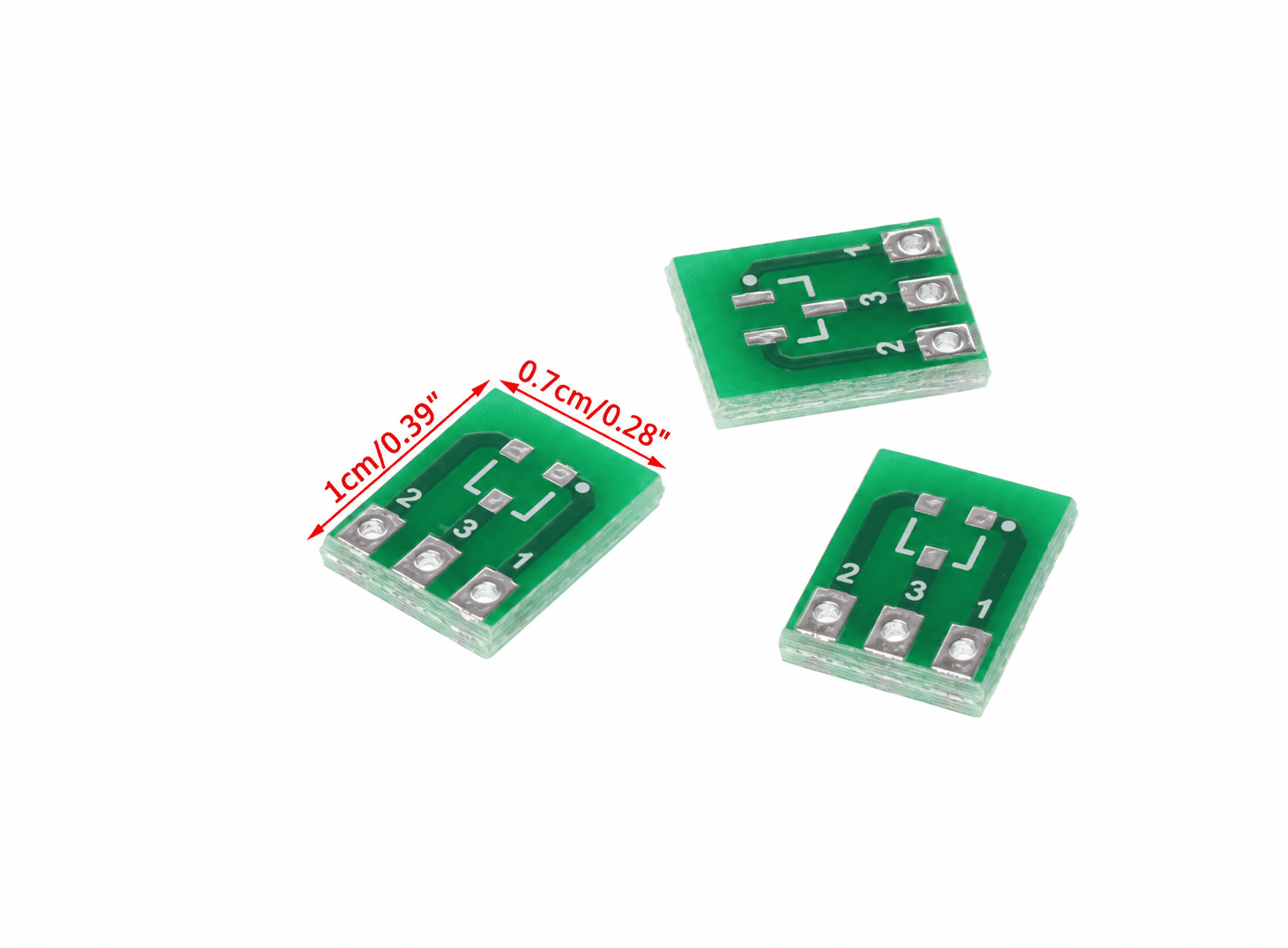 لوحة تحويل SOT23-3 إلى DIP/SIP3 مزدوجة الوجه للعناصر السطحية | SOT23-3 To DIP SIP3 Double-Sided SMD Adapter PCB Board