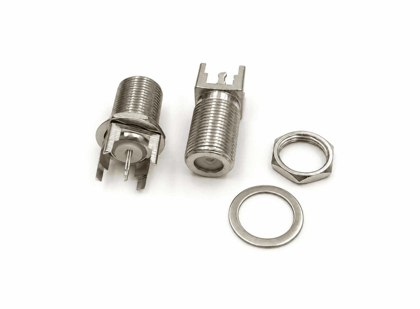 وصلة محول تردد لاسلكي أنثى مع 4 أطراف تثبيت على لوحة الدوائر | RF Coaxial Adapter