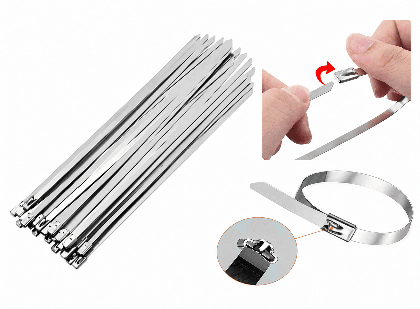 ربطات كابلات من الستانلس ستيل 20 قطعة 4.6×200 ملم | Stainless Steel Cable Ties