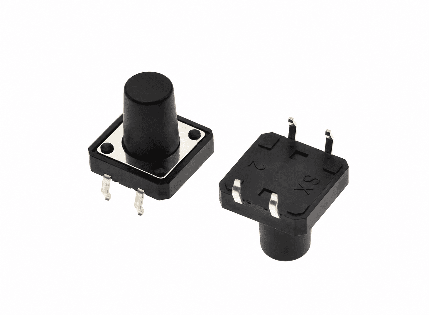 مفتاح تاكت 12x12x13mm بأربعة أطراف Through-Hole ساق مرتفعة | 12x12x13mm Tact Switch 4-Pin Through-Hole Extra Tall Actuator