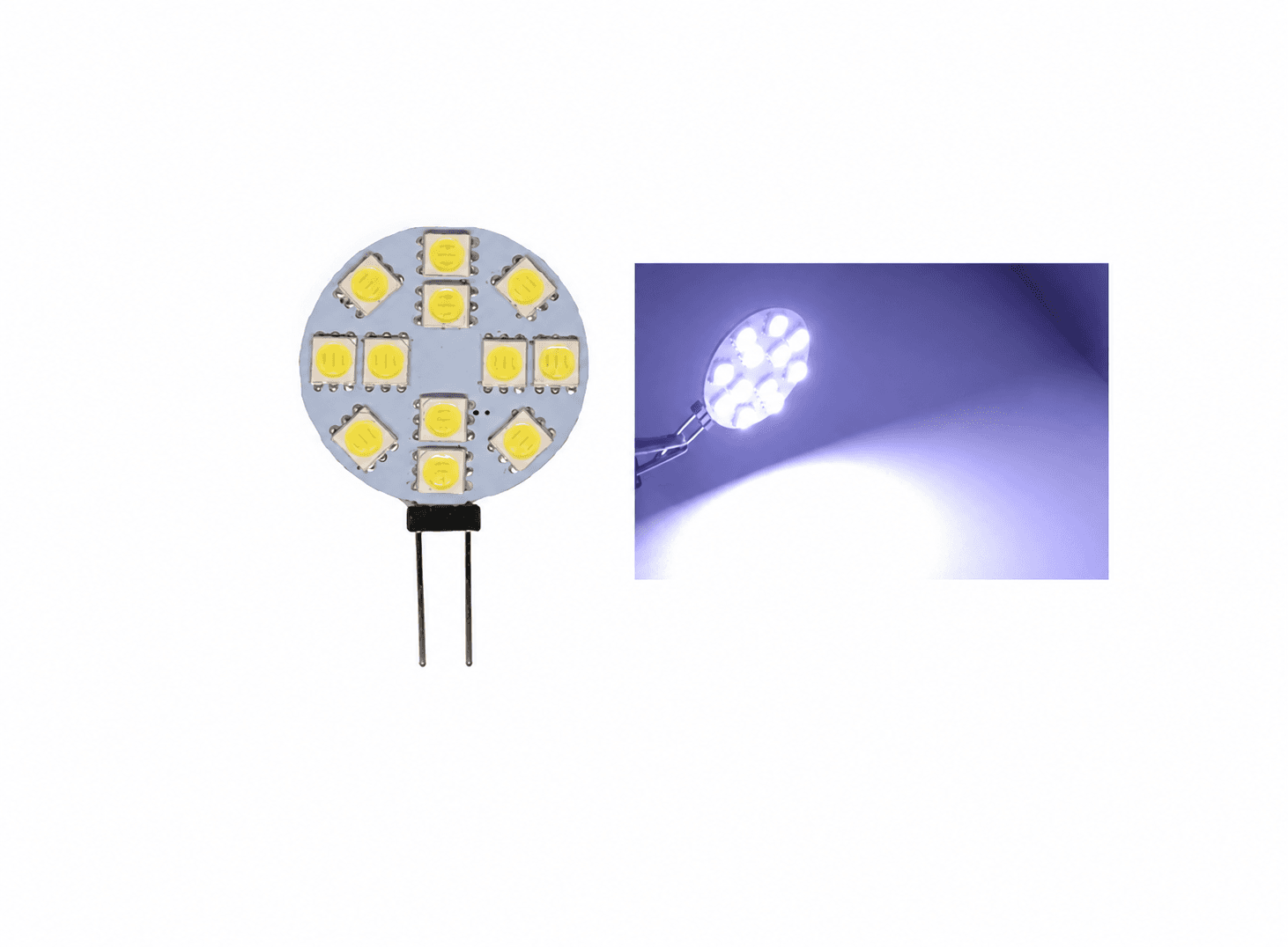 مصباح ليد G4 دائري لسحب الدخان 12v SMD5050 مع 12 ليد ضوء أبيض بارد XR0015-011 | LED Round Range Hood Bulb