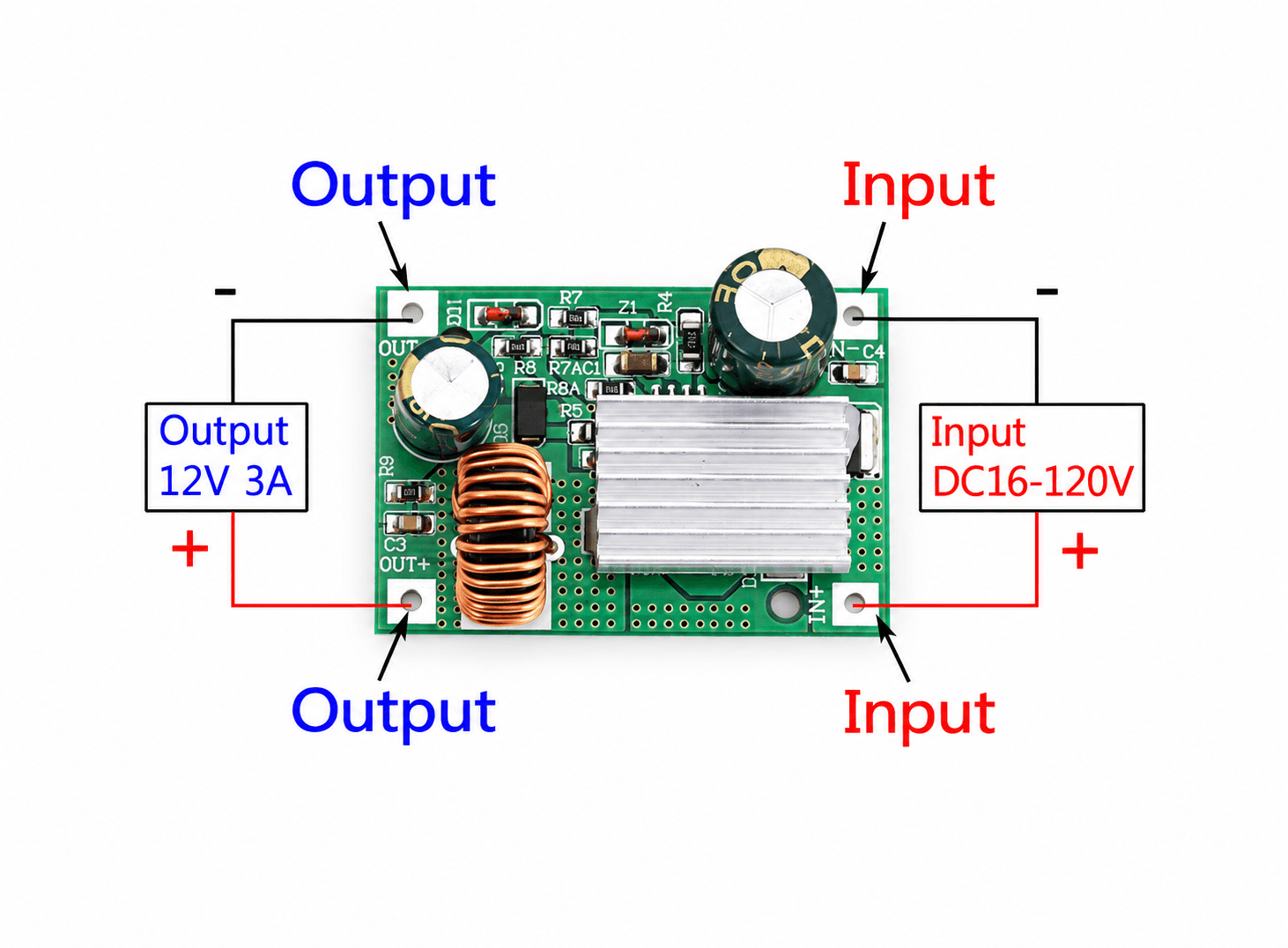 محول خافض للجهد DC-DC 16-120 فولت إلى 12 فولت 3 أمبير | Step Down Buck Converter