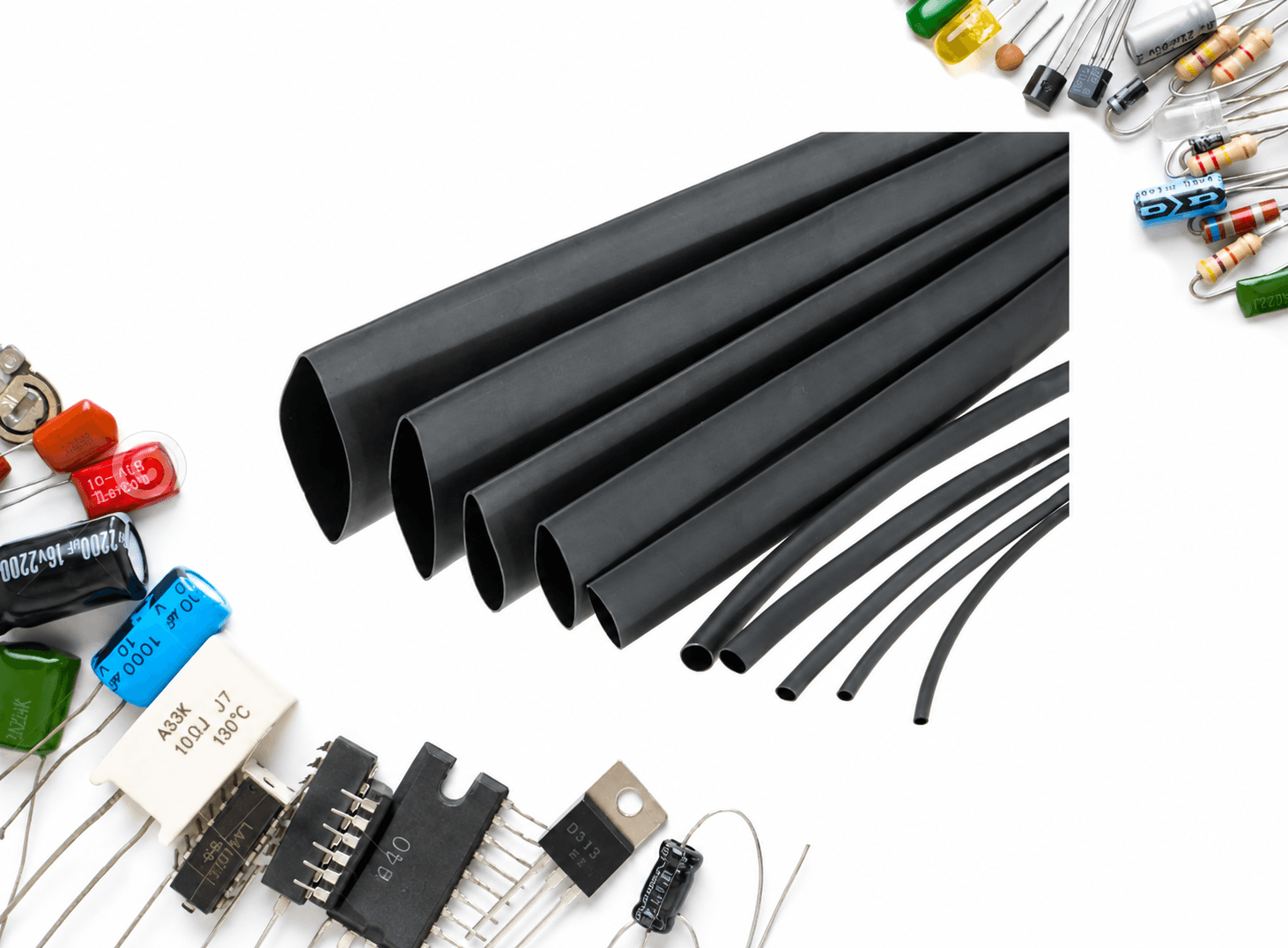 أنبوب انكماش حراري 60.0 97.5mm 2-1 1kv أسود | Heat Shrink Insulation Sleeving