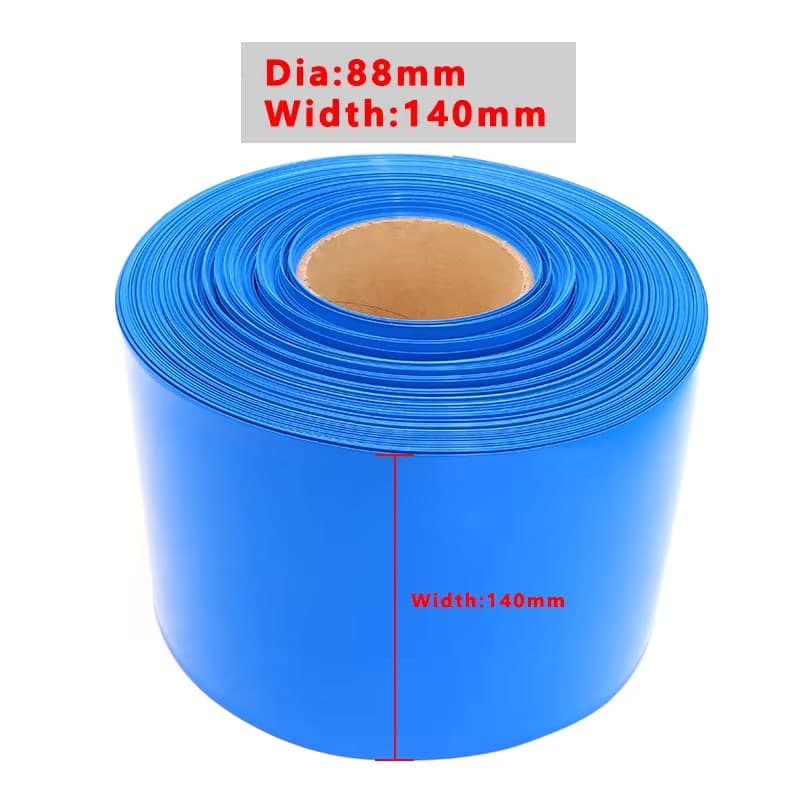 كم حراري PVC لتغليف حزم البطاريات بعرض مسطّح 140mm وطول 1 متر | PVC Heat Shrink Battery Wrap, 140mm Lay-Flat Width, 1 Metre