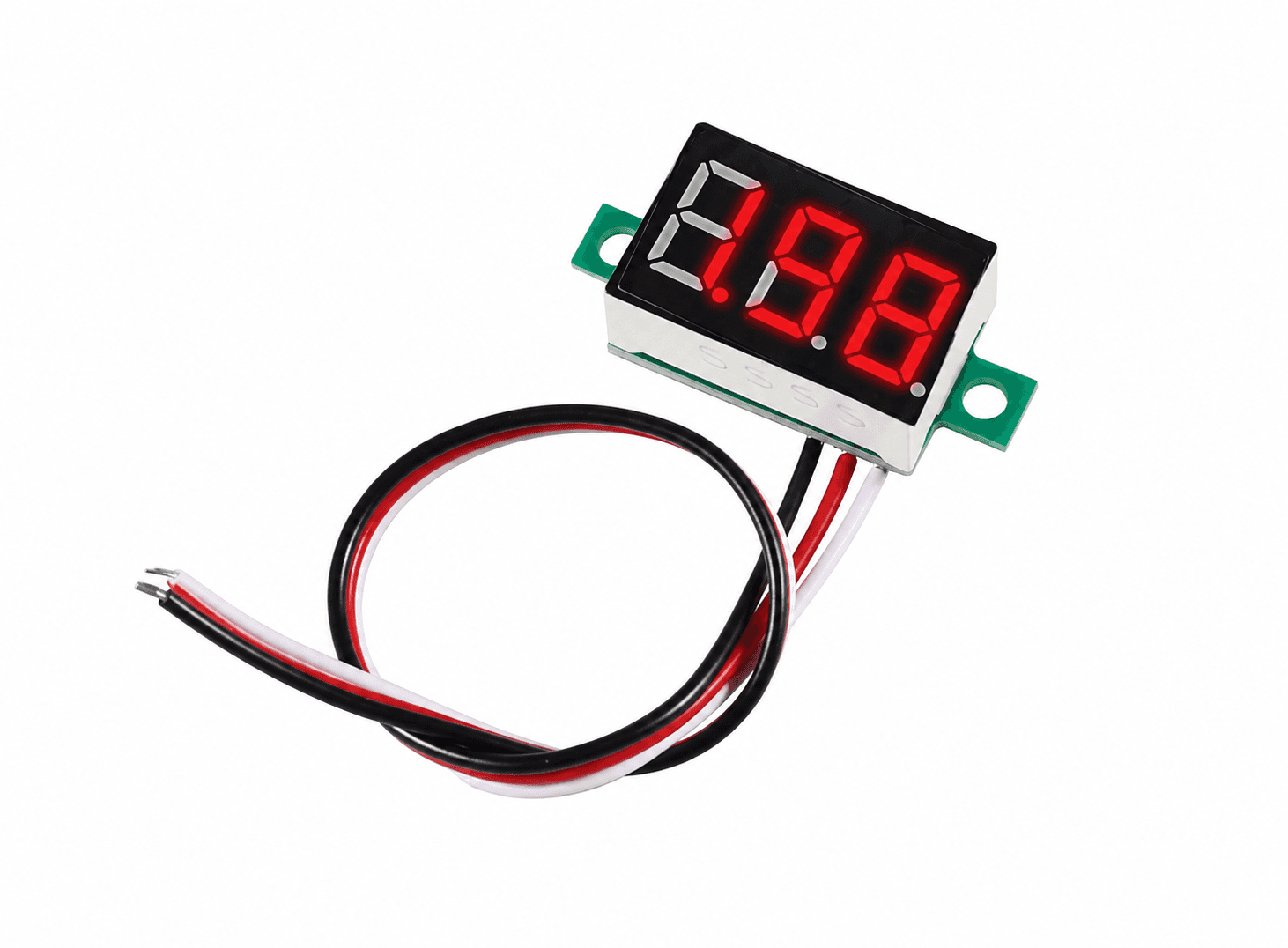 فولتميتر رقمي 0.36 inch بثلاث خانات حمراء لقياس DC 0-100V بثلاثة أسلاك | 0.36 inch 3-Digit Red LED Digital Panel Voltmeter DC 0-100V, 3-Wire